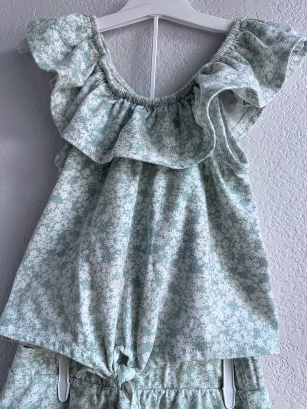 btween Mint Floral Ruffle Top & Skort Set. Size 5. - Picture 3 of 6